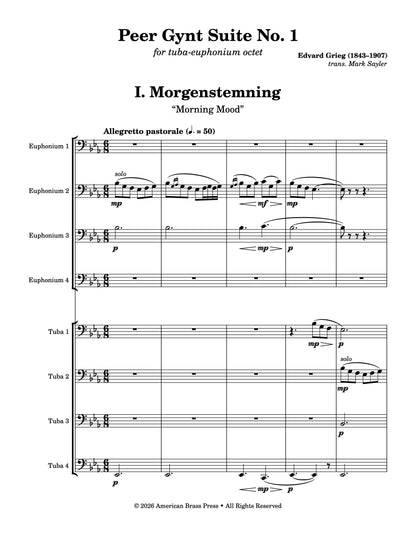 The first page of the first movement, titled "Morgenstemning", or "Morning Mood".