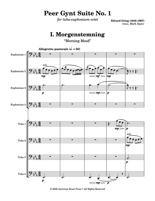 The first page of the first movement, titled "Morgenstemning", or "Morning Mood".
