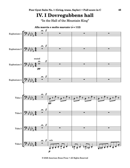 The first page of the fourth movement, titled "I dovregubbens hall", or "In the Hall of the Mountain King".